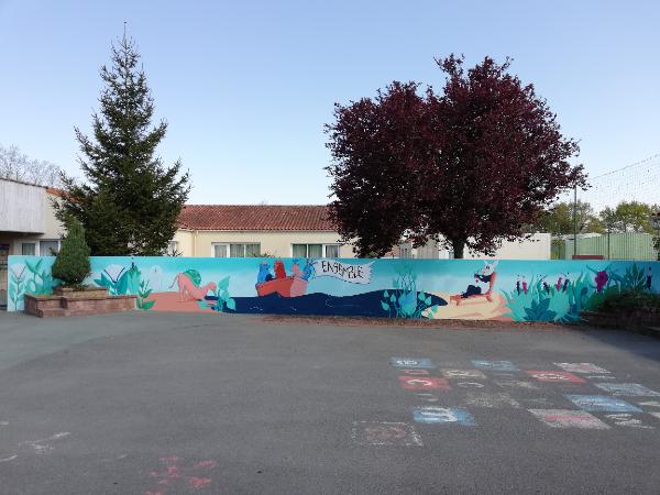 Atelier de fresque participative — La légende du colibri de Pierre Rabhi, Nesmy (1)